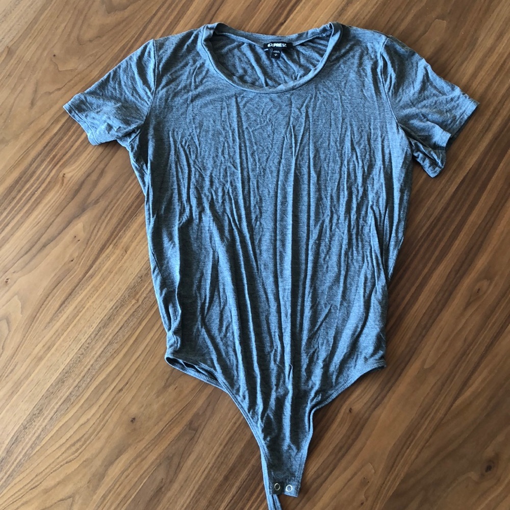 Express Bodysuit, Gray, Size Small